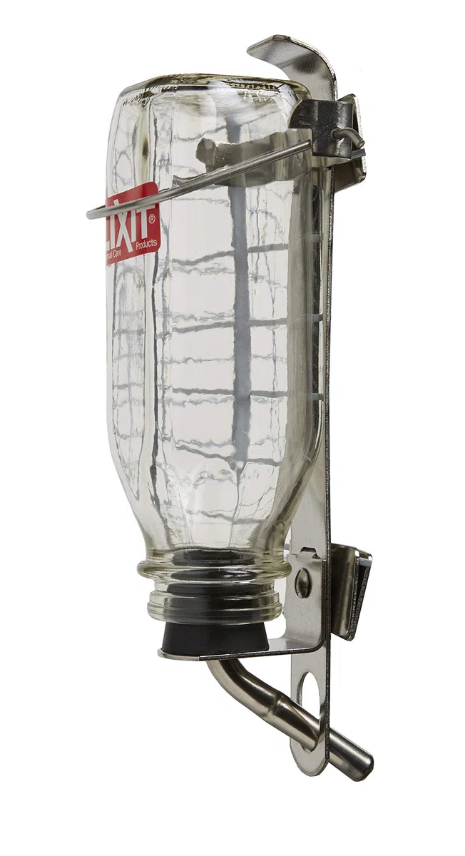 Lixit Glass Bird Water Bottle 32 oz Medium Tube 7/16 in GB32M by