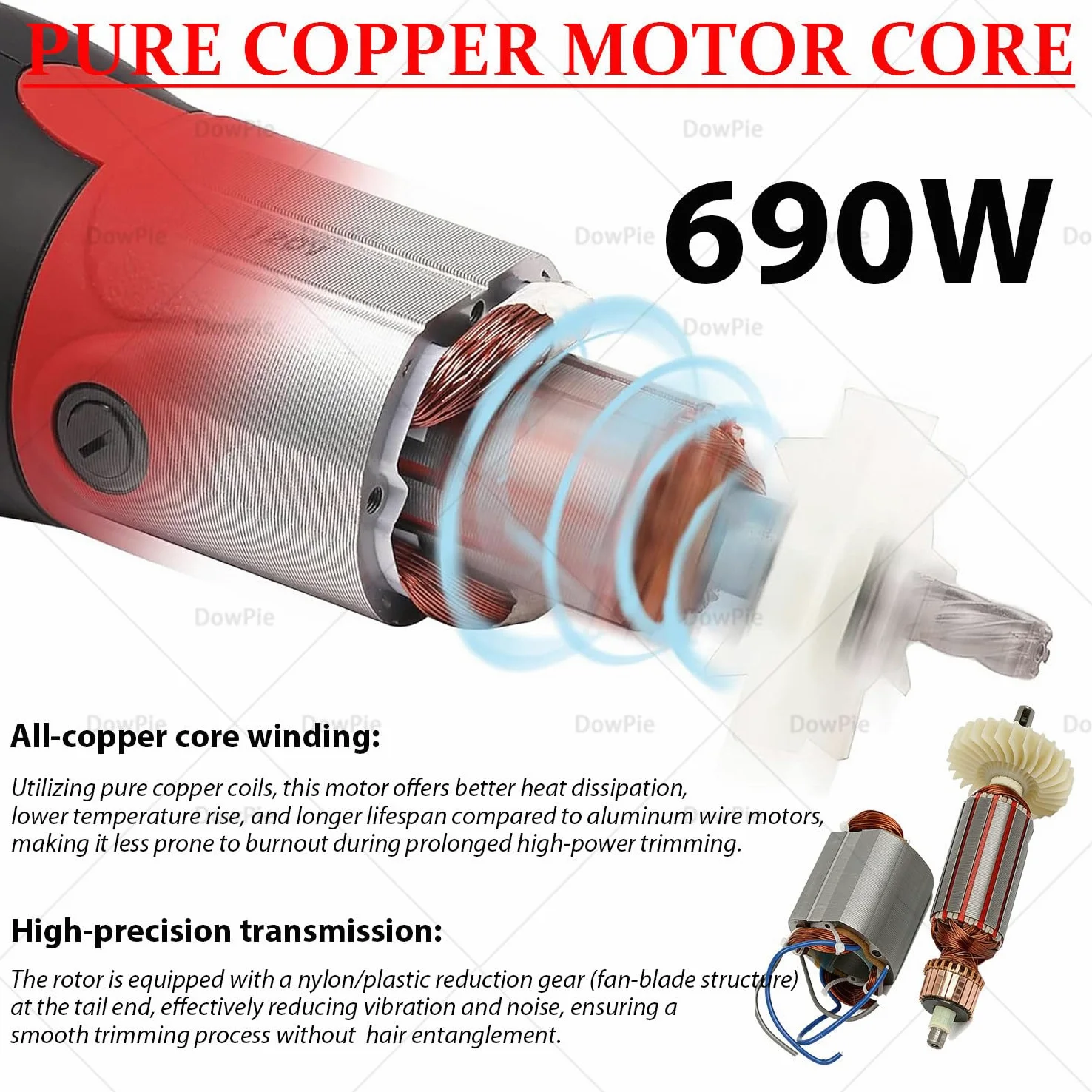 Esquiladora eléctrica de 690 W para Ganado, con 6 velocidades y Cuchillas Desmontables para Caballos, Vacas, Camellos y Perros Grandes. 220V