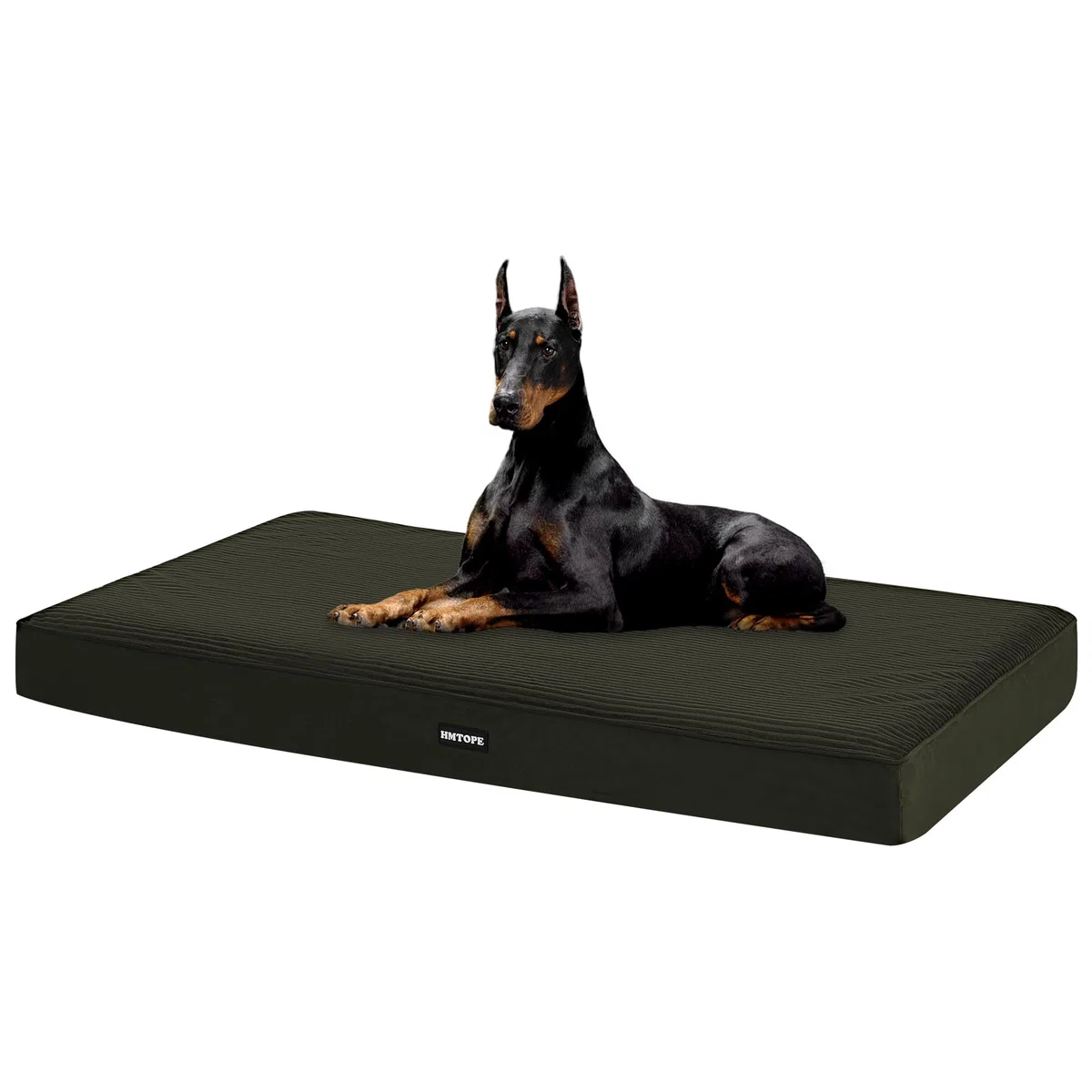 HMTOPE Cama ortopédica para perros de 10 cm de grosor, alfombrilla para perros grandes, extraíble y lavable, parte inferior antideslizante, forro interior impermeable, 120 cm, verde oliva
