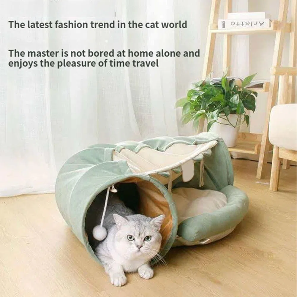 Este túnel y Cama para Gatos 2 en 1,Ideal para Interiores,está Especialmente diseñado para Gatos Exotic Shorthair Red