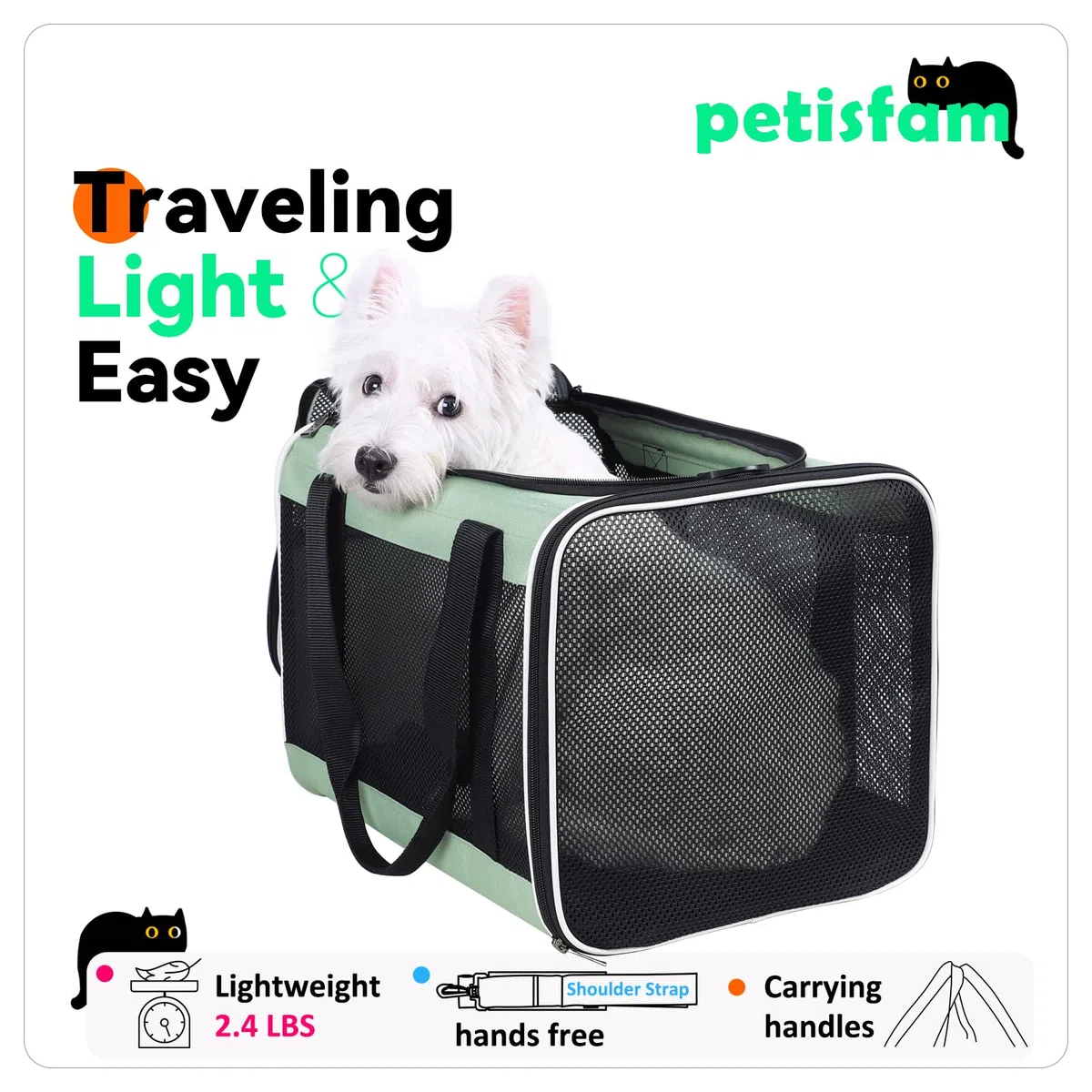 Petsifam - Transportín para mascotas (2 gatos)