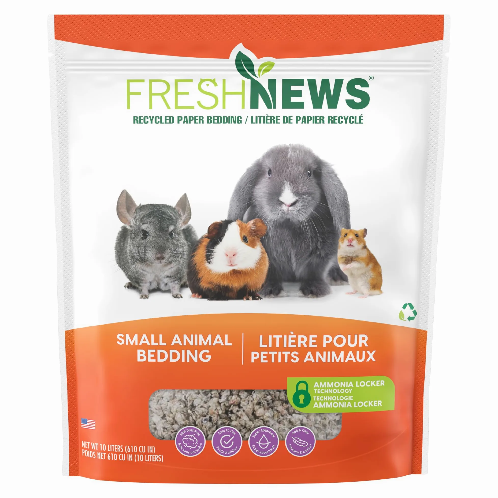 Fresh News Paper Small Animal Bedding, 40,000-Cubic Centimeter
