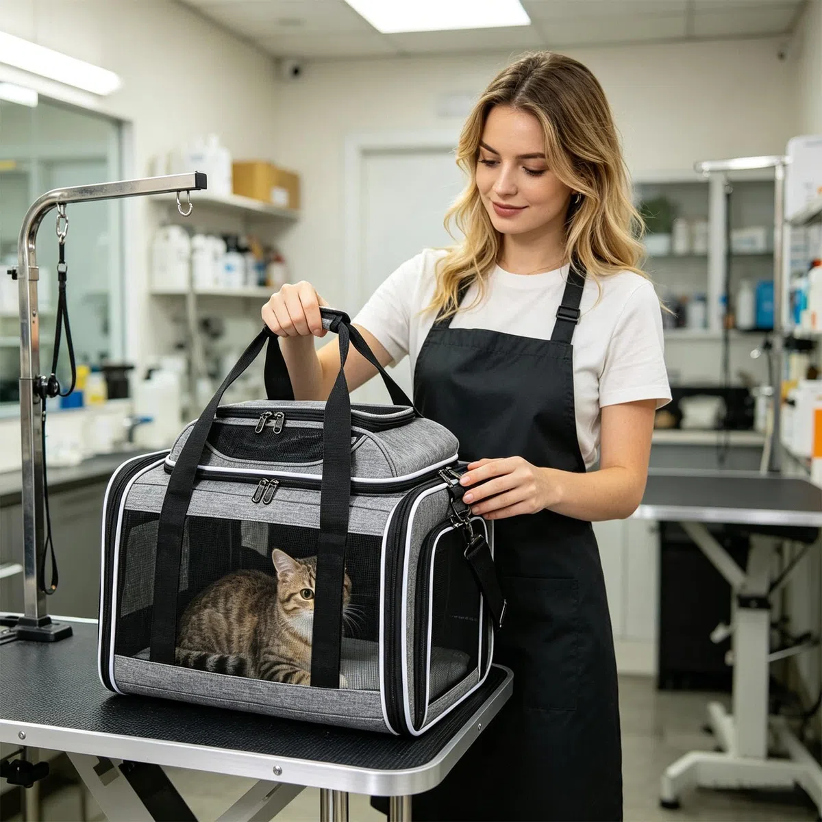 Transportín para gatos De lados blandos, plegable, expandible y de tejido | Transportín plegable Para Conducción de Coche Hogar Senderismo Acampada al Aire Libre Caminatas