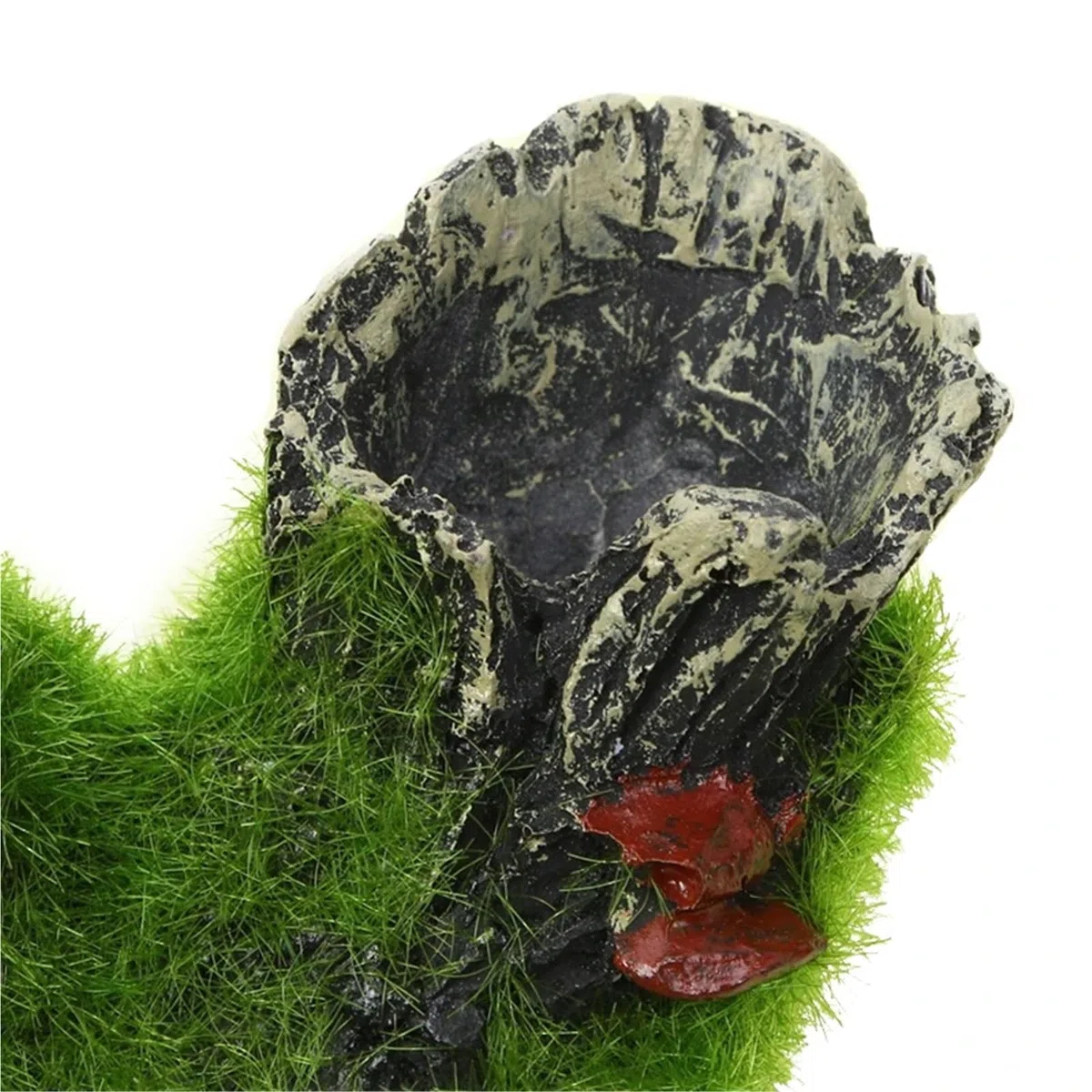 Vista de la montaña del Acuario, Decoración de Resina for Tronco de árbol de Acuario, Cueva for esconder camarones y Peces, Gris, 16x10x7cm
