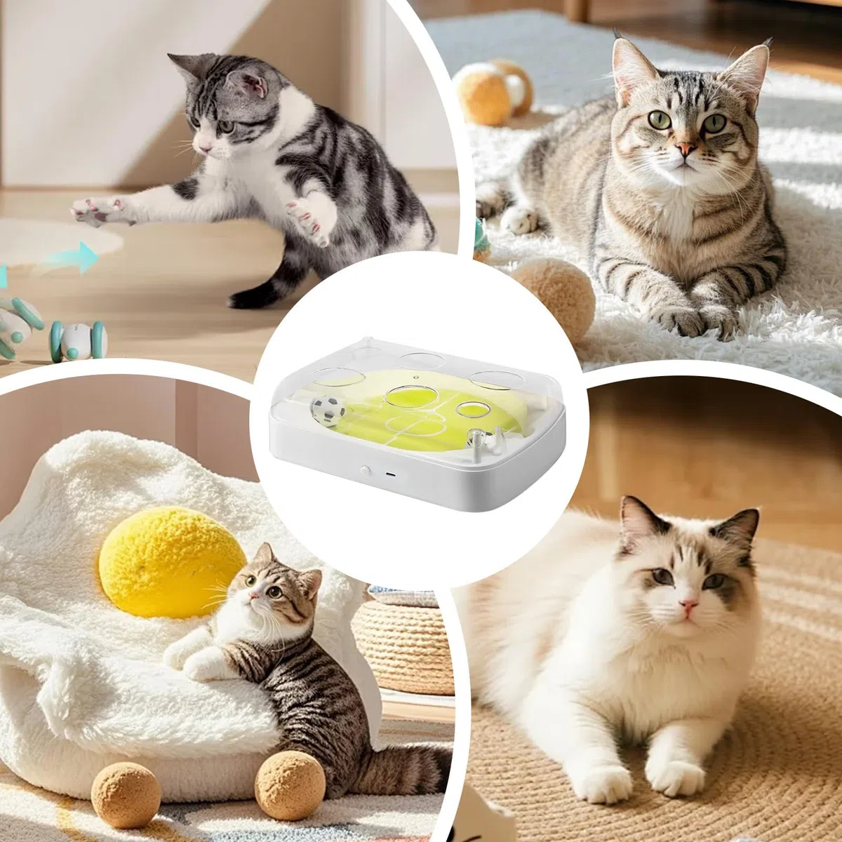 Pelota Interactiva para Gatos Juegos interactivos de fútbol para mascotas