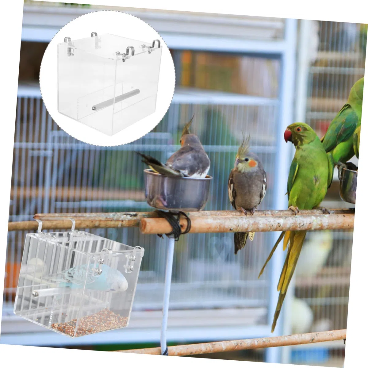 Alimentador Automático Más Grande Interior Alimentador De Aves para Ventana Largo Comederos para Pájaros Comedero para Pájaros para Jaula