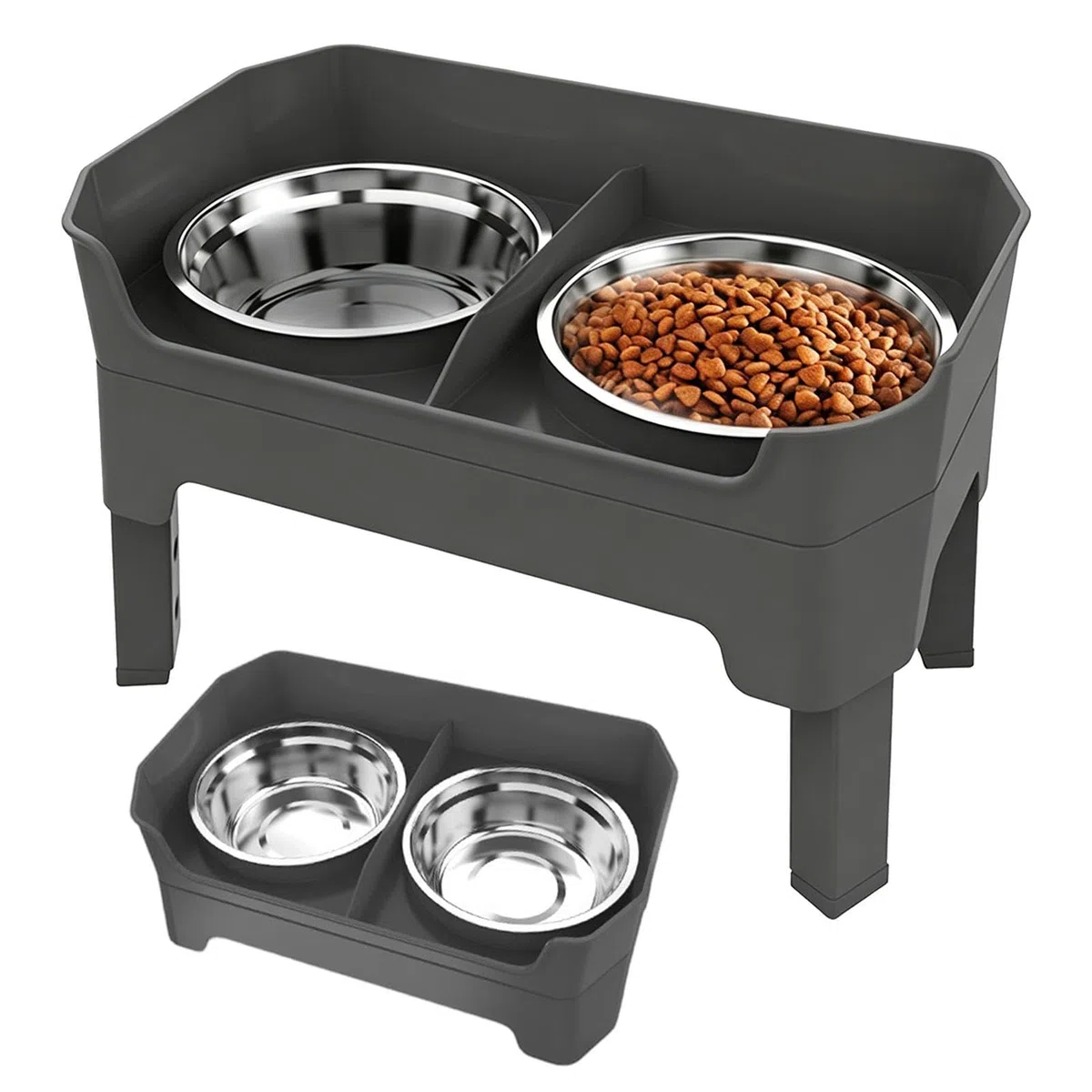 Comederos Elevados Para Perros Estación De Alimentación De Acero Inoxidable | Set De Comida Y Agua Para Perros Para Mascotas Entrenamiento Bebida Cocina Exterior Viaje Camping Patio Trasero