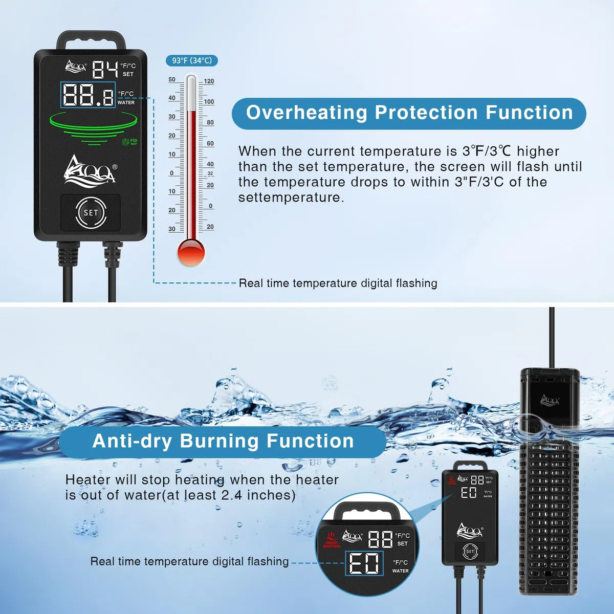 AQQA Calentador Acuario (1000W)