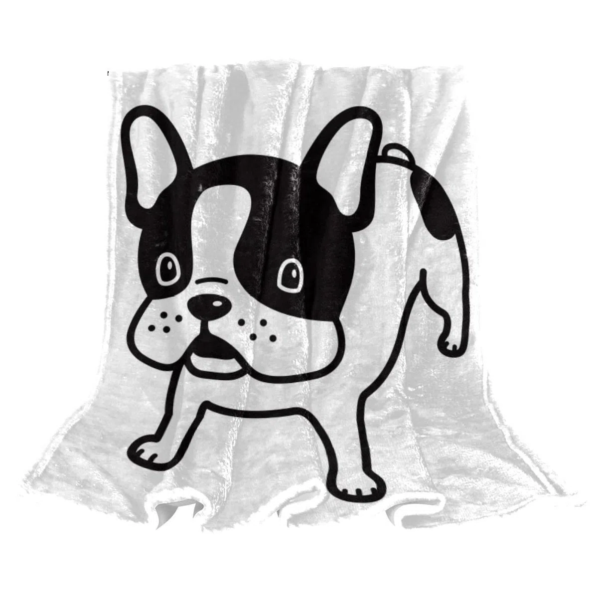 Manta de forro polar para perro, bulldog francés, cachorro, para sofá, ligera, afelpada