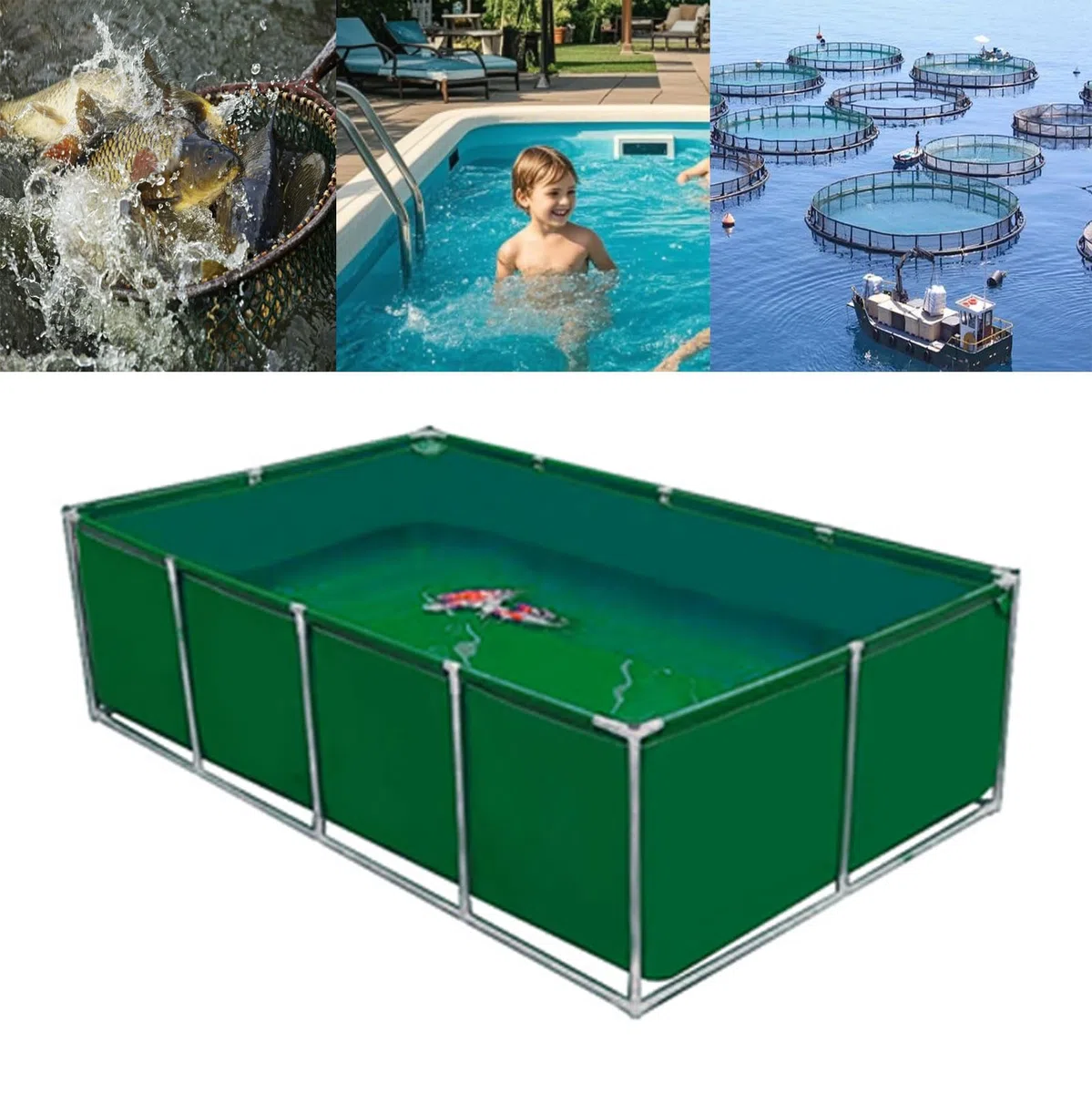 Acuario Grande De PVC/Lienzo,Genérico Estanque de Acuario Grande para Interior,Piscina Ornamental con válvula de Drenaje,para criar koi,riego,Almacenamiento de Agua（tamaño:L200xW150xH40cm
