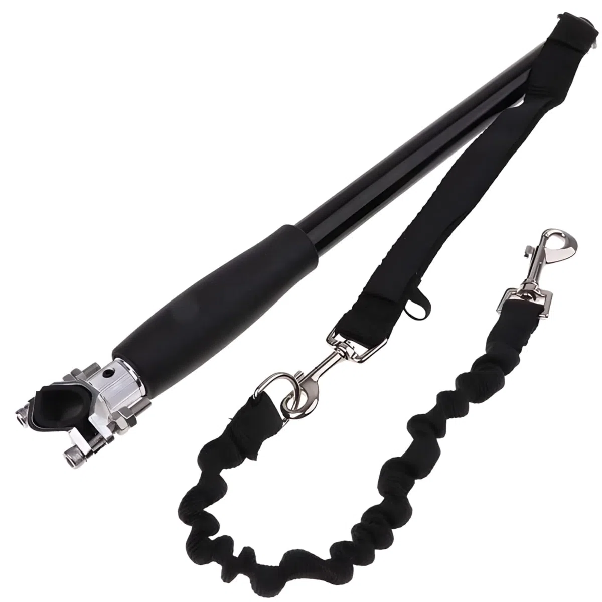 Correa para bicicleta para perros, fijación de correa para perros con varilla de acero inoxidable, correa para correr manos libres, riendas elásticas robustas, fácil montaje para viajes seguros