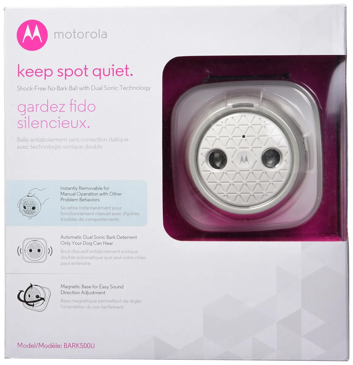 Motorola BARK500U - Disuasorio ultrasónico de ladridos para Interiores sin Golpes