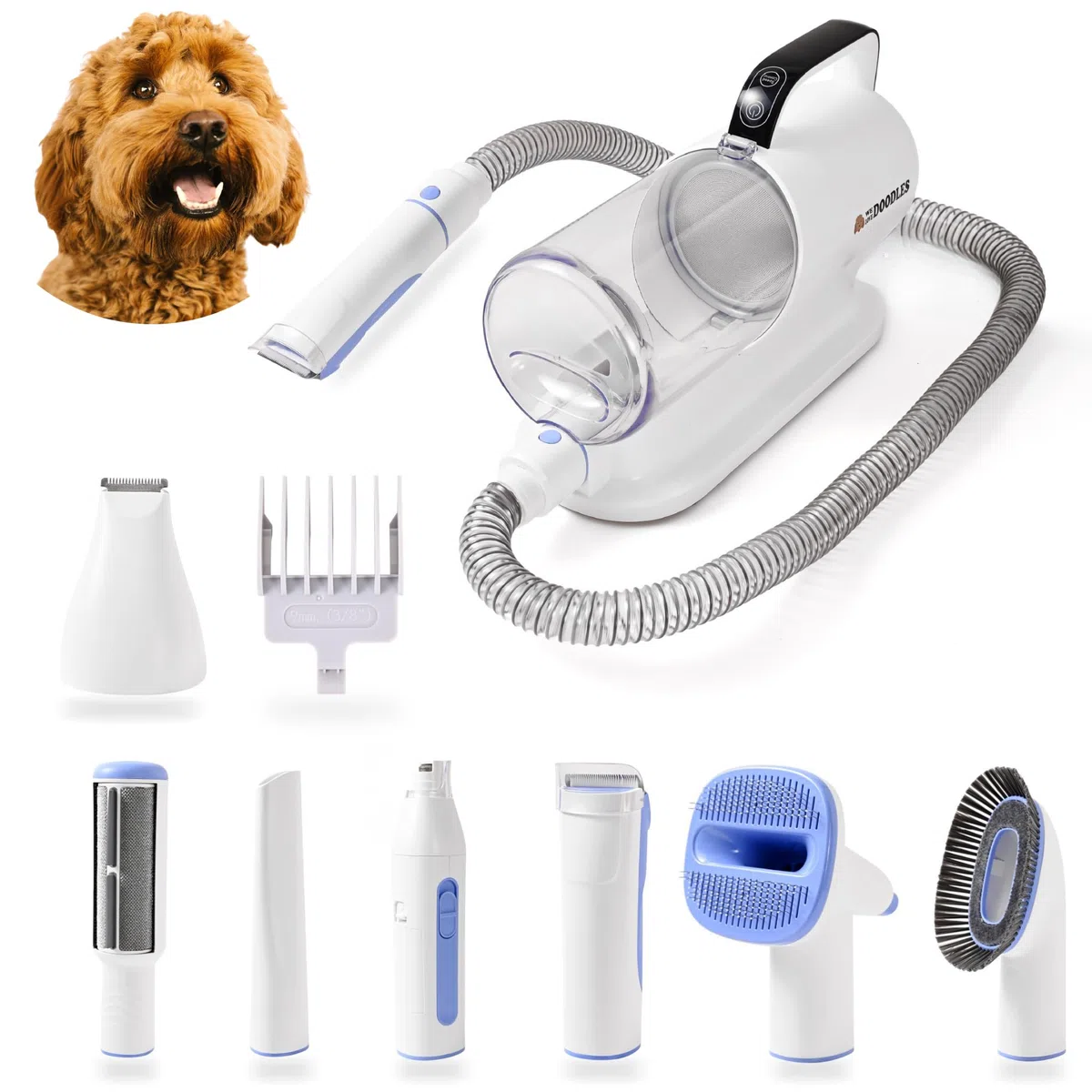 We Love Doodles Kit de aspiradora de aseo para perros, aspiradora de pelo de mascotas para perros, desprendimiento