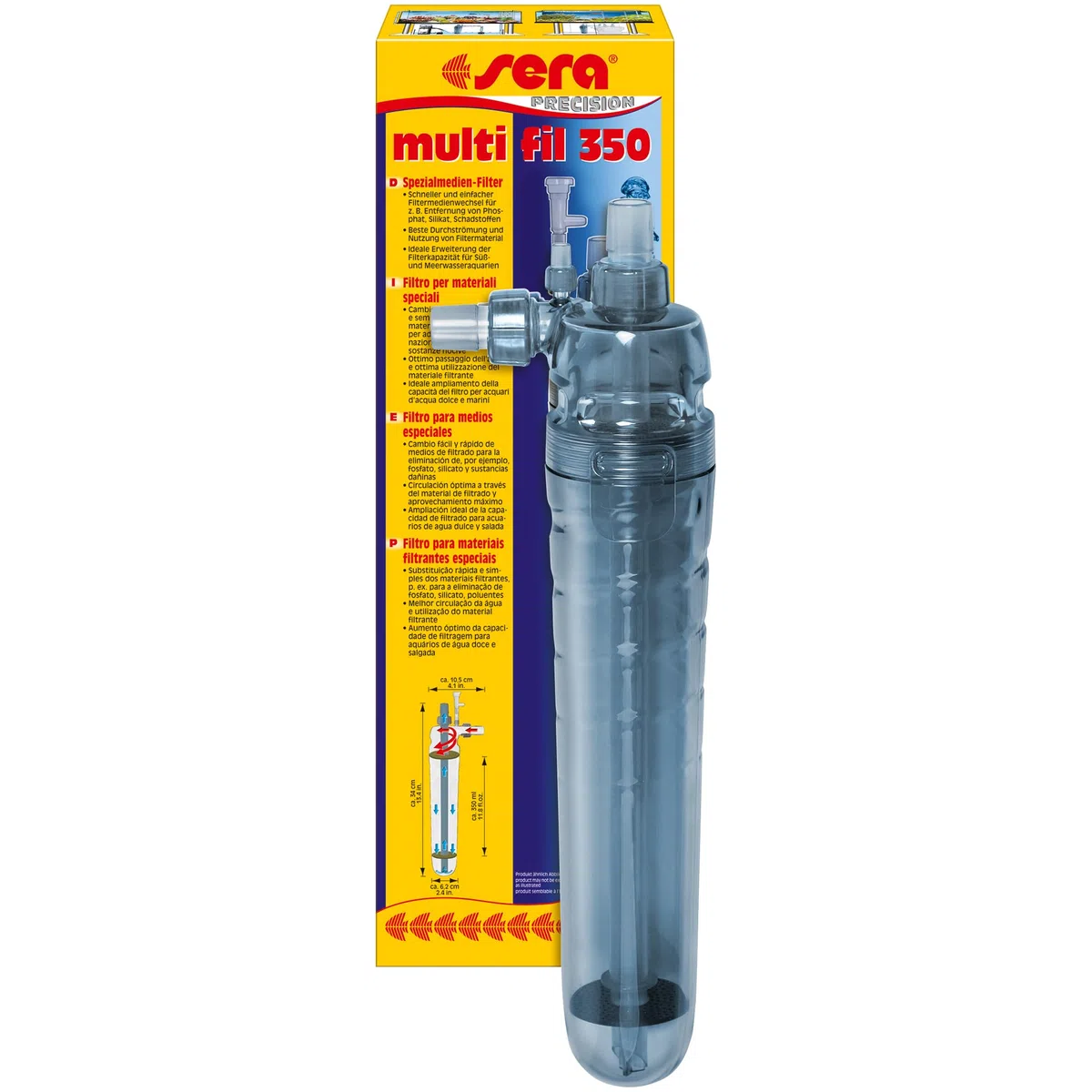 sera Multifil 350 - Filtro de Medios Especial para conexión a Bombas o Filtro Exterior, 1 Unidad (1 Unidad)