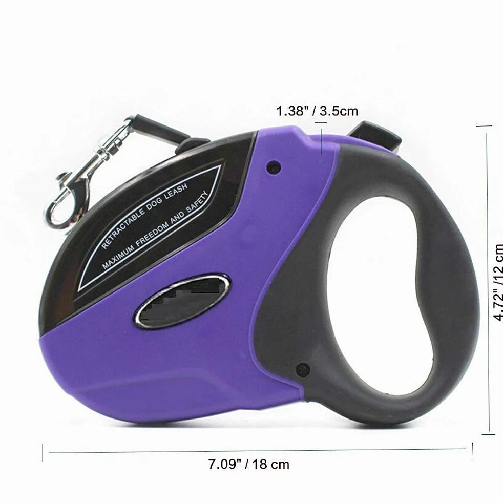 Correa automática for Perros, Correa retráctil Extensible de 5 m y 50 kg, for Caminar(Orange)