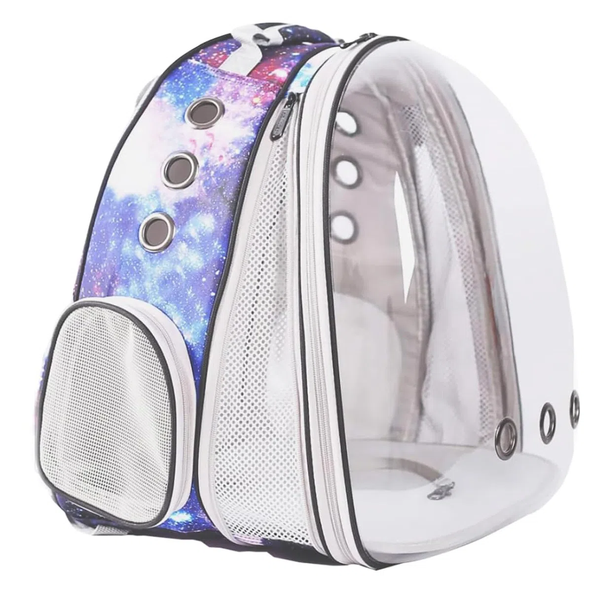 Galaxy Blue Cat Bubble Mochila, extensión frontal, cápsula espacial, astronauta, ventana transparente, para gatos grandes de hasta 20 libras, bolsa de transporte veterinaria, aprobada por aerolíneas
