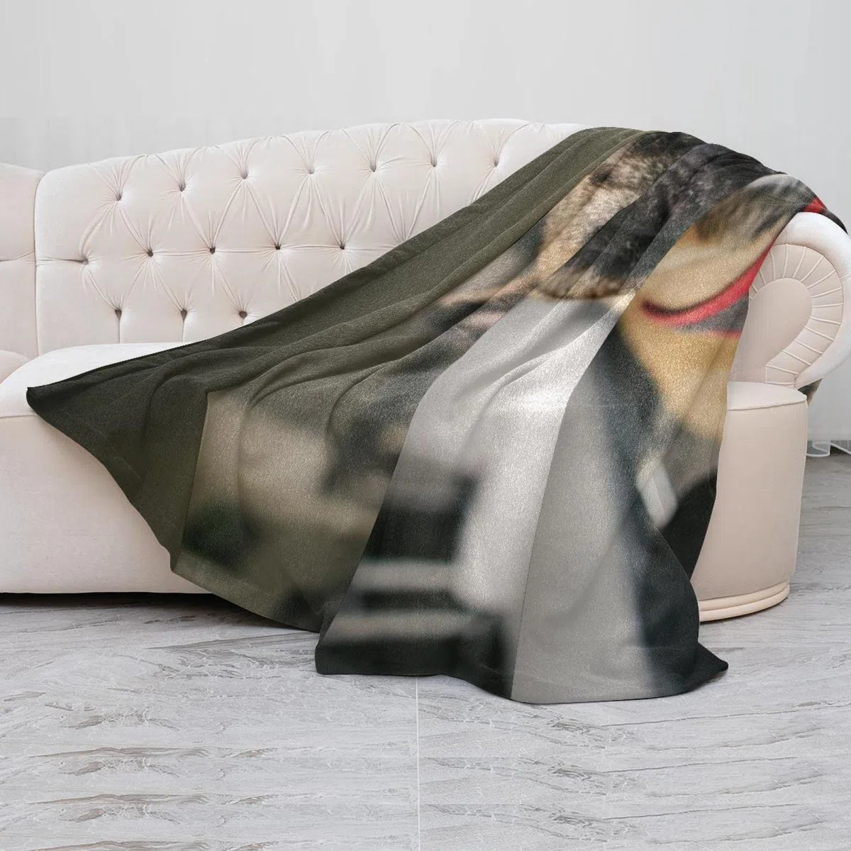 Manta de forro polar con patrón de perro y cachorro