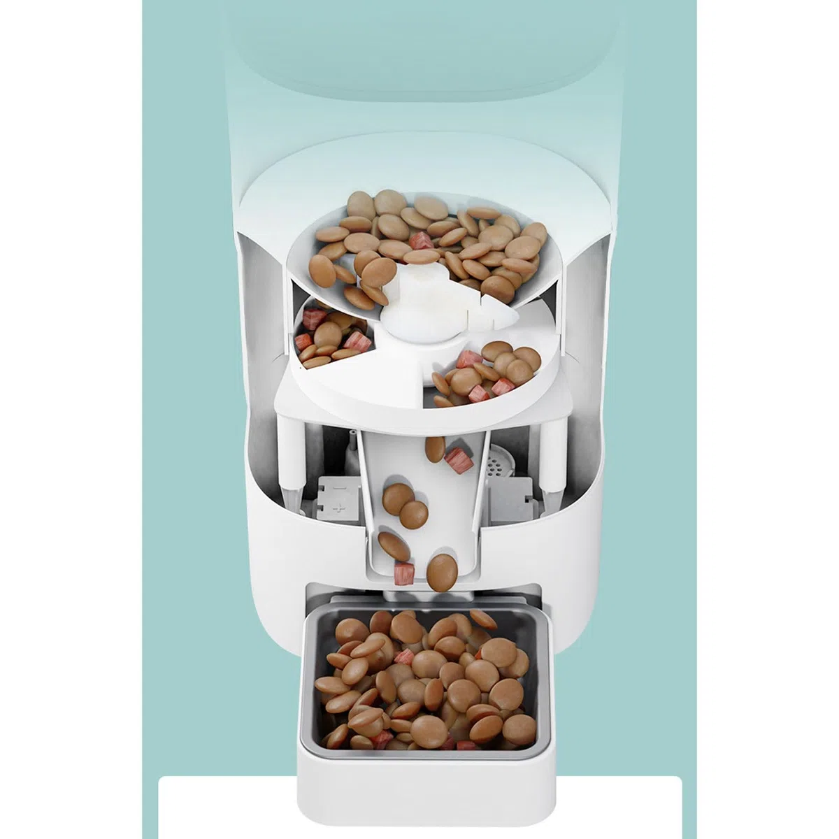 Comedero automático Alimentador automático para Mascotas Alimentador Inteligente para Gatos y Perros Cuadrado del Cubo de Almacenamiento de Alimentos 6l Comedero Mascotas(Video Type)