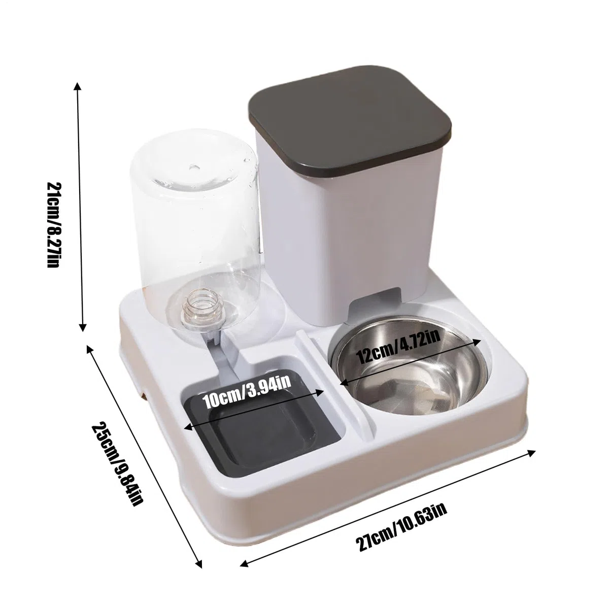 Comedero y Bebedero automático for Perros Gatos(Gray)