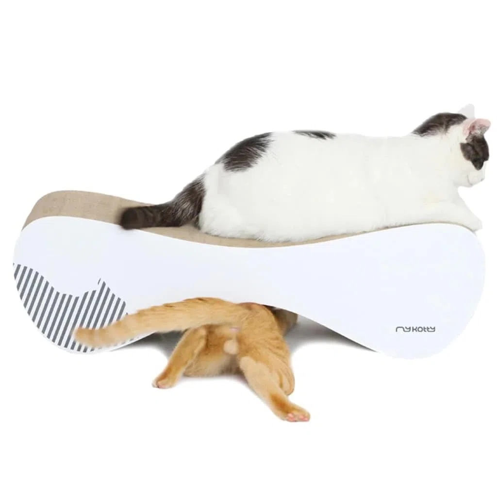 myKotty: Rascador Gato Carton Reversible para Dormir y divertirse - Tapete Corrugado portátil Hecho a Mano - Cama de cartón Horizontal de Doble Cara y no tóxica Muebles para Mascotas Vigo