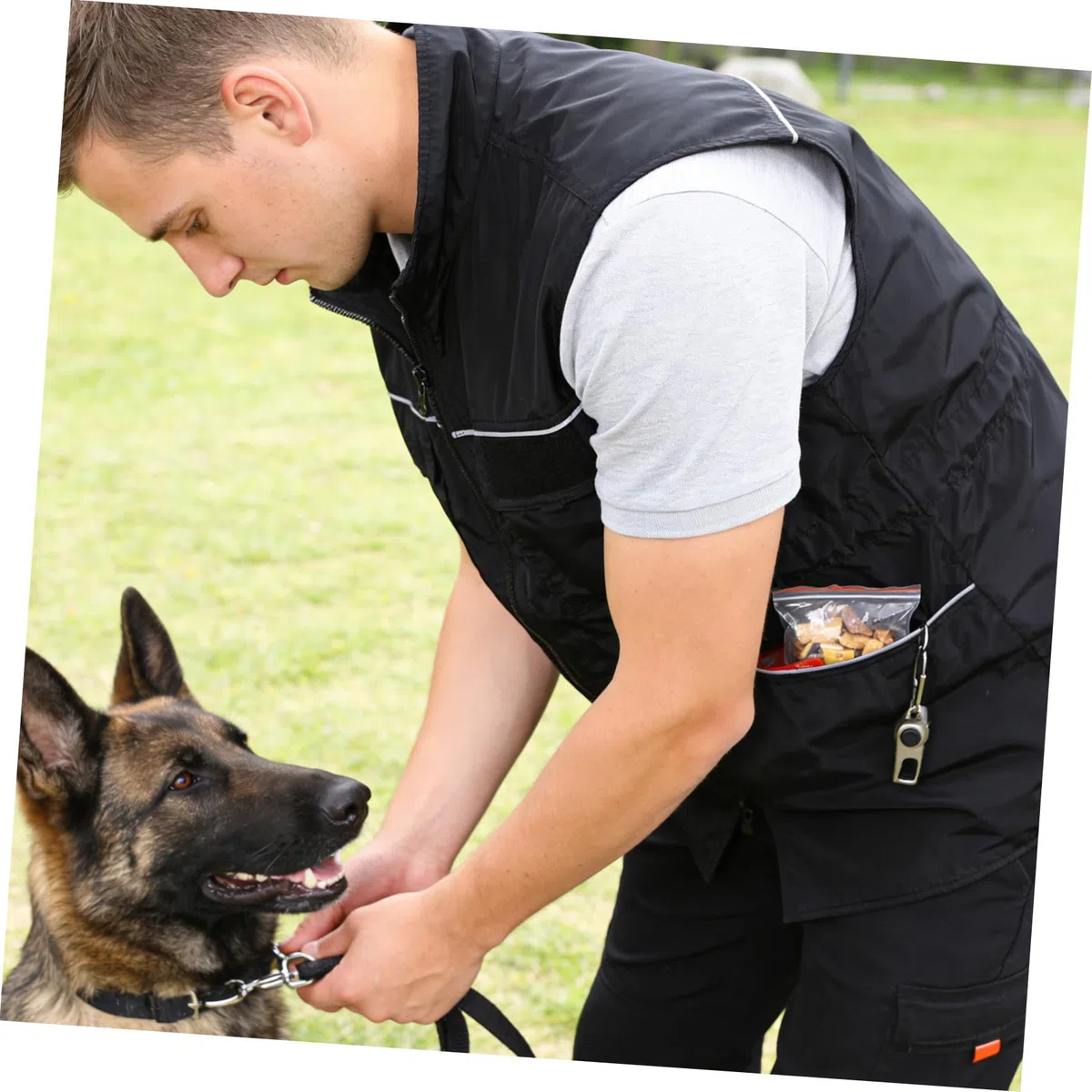 Chaleco de Entrenamiento para Perros Múltiples Bolsillos Ropa Protectora para Entrenamiento de Agilidad y Obediencia Tiras Reflectantes Chaqueta para Dueños de Mascotas XL