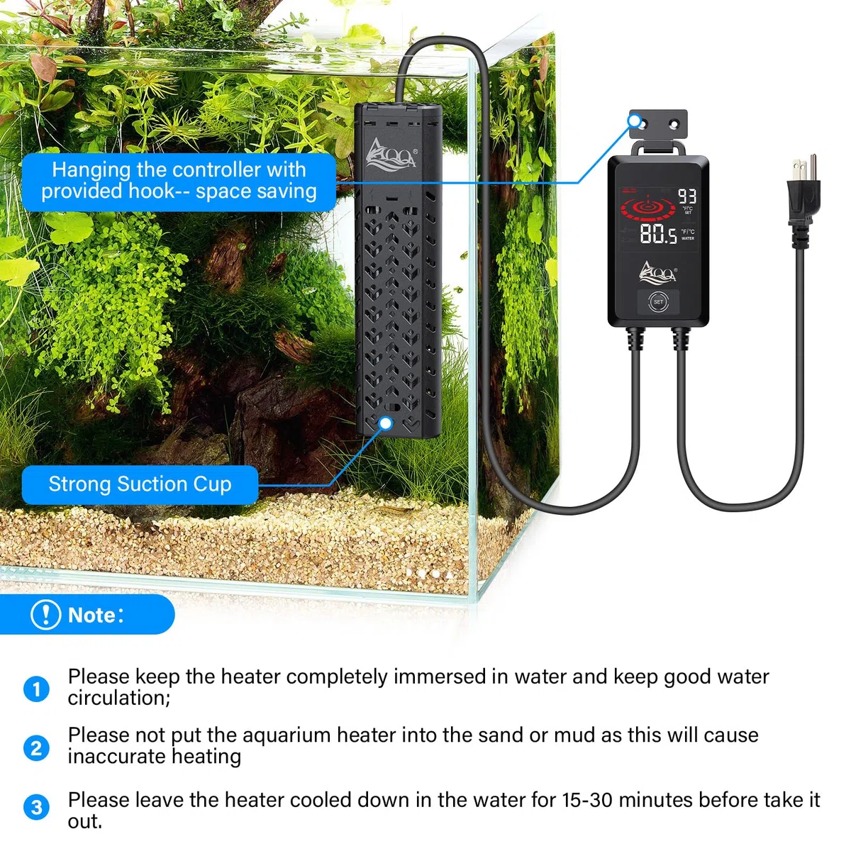 AQQA Calentador de acuario (1200 W)
