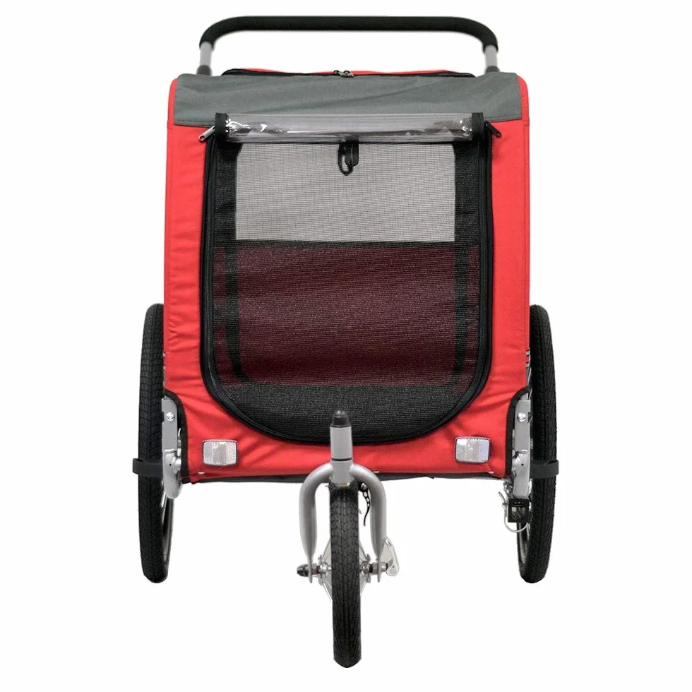 PAPILIOSHOP Zeta - Remolque para bicicleta, cochecito de transporte para perros y animales (rojo, L)