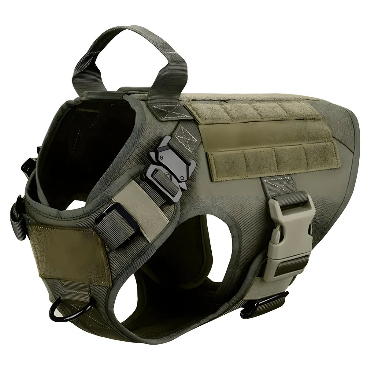 Special Force K9 - Arnés táctico para perros medianos y grandes con asa, arnés de seguridad ajustable acolchado (marrón, L)