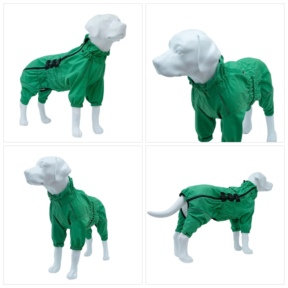Chaqueta impermeable para perros, chaqueta impermeable ligera e impermeable reflectante de seguridad para perro, resistente al viento, chaleco para perros pequeños, medianos y grandes, verde, S