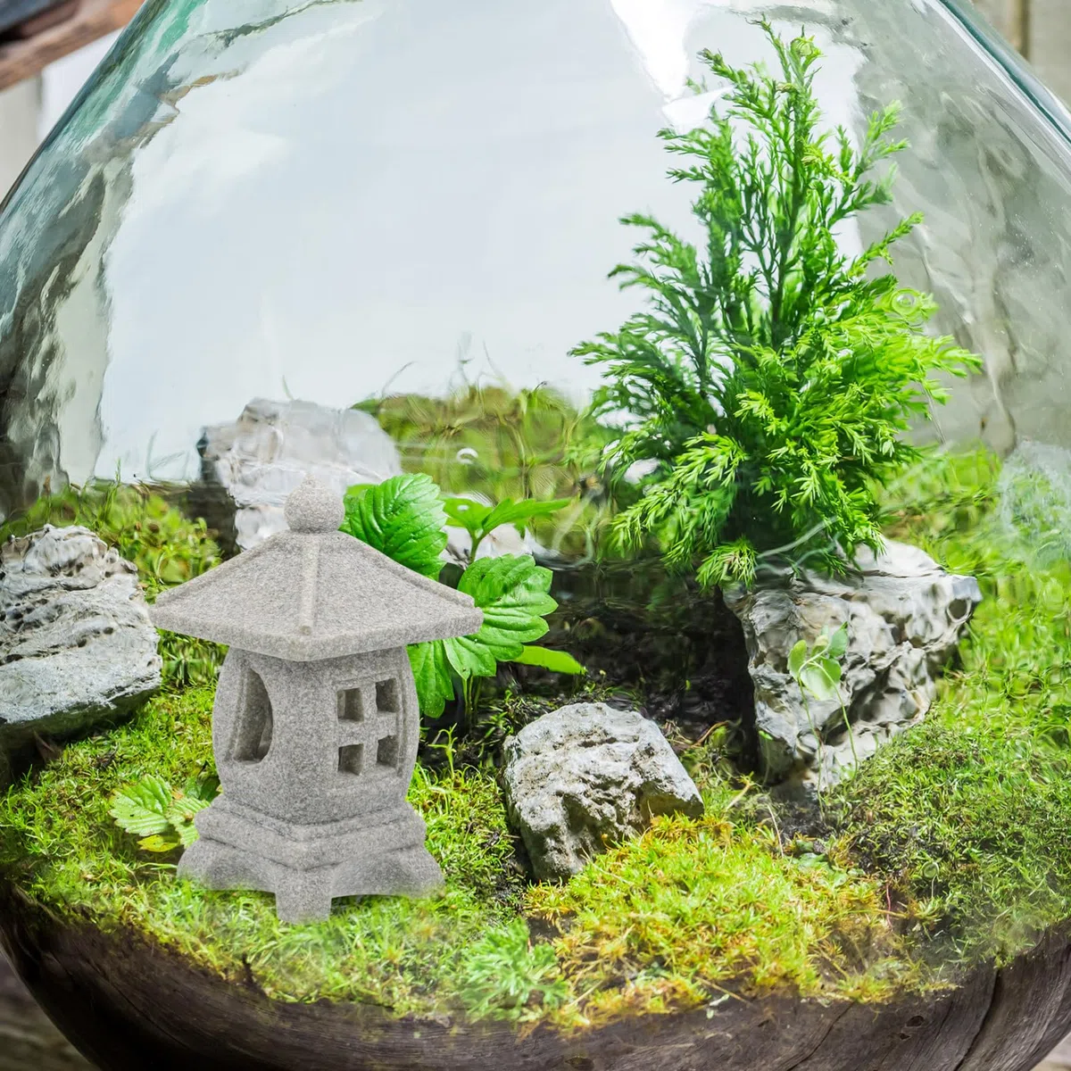 POPETPOP 2 Juegos Adornos De Linterna De Piedra Adornos De Acuario Grandes Largo Decoración Tanque Piscina Manguera De Aire del Acuario Juguete Torre Equipo Bol Roca Light Grey 2 Piezas * 2