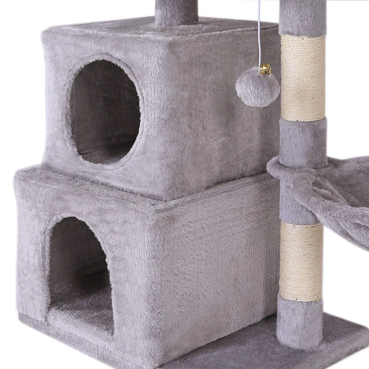 lionto Árbol rascador para Gatos Altura 70 cm, Gris Claro