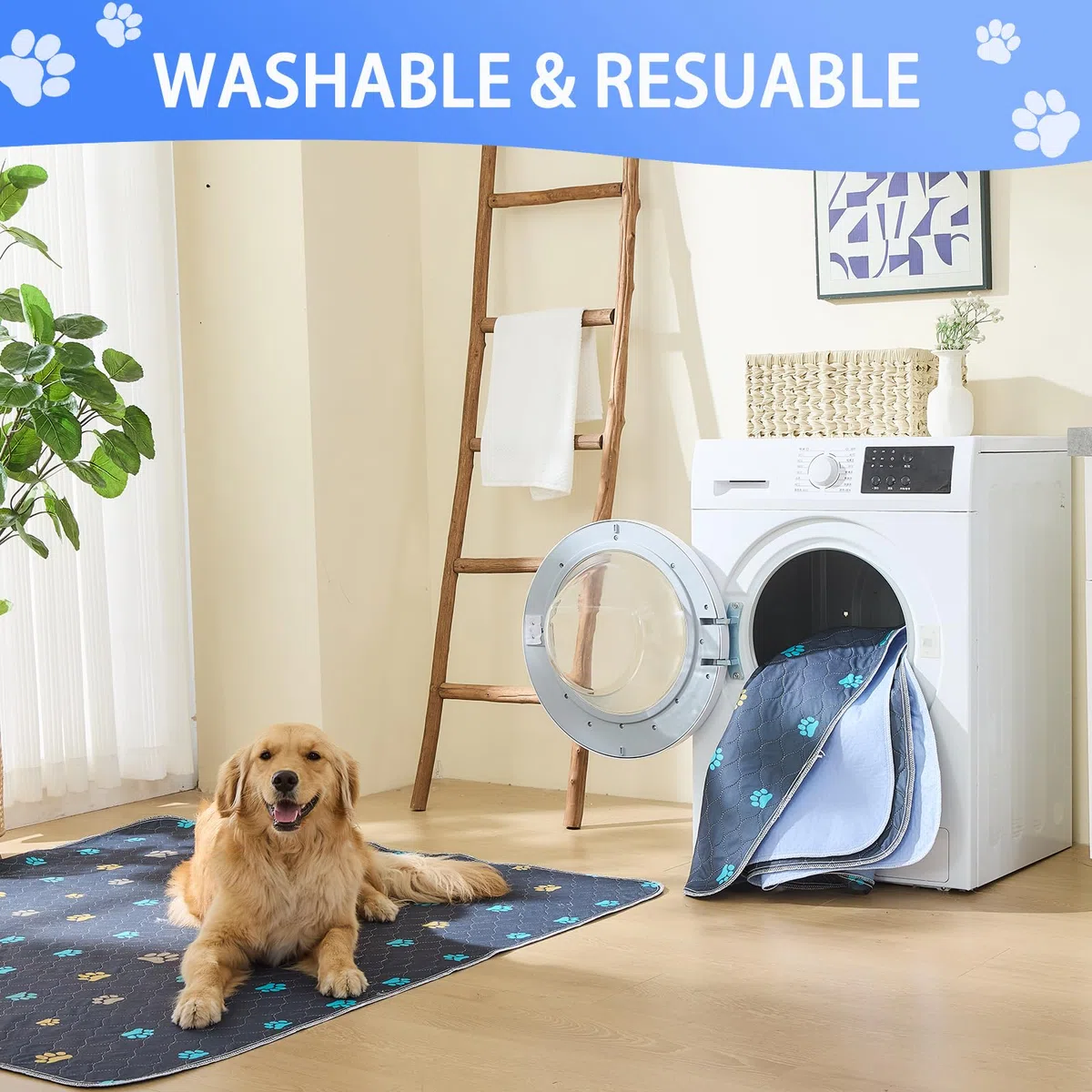 Almohadillas Empapadores Lavables Reutilizables para Orina de Perros, Impermeables, para Entrenamiento de Mascotas (24 x 36 pulgadas)