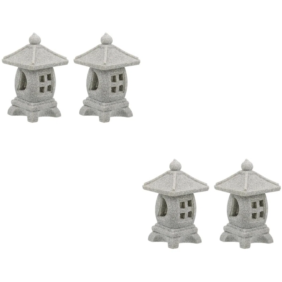 POPETPOP 2 Juegos Adornos De Linterna De Piedra Adornos De Acuario Grandes Largo Decoración Tanque Piscina Manguera De Aire del Acuario Juguete Torre Equipo Bol Roca Light Grey 2 Piezas * 2