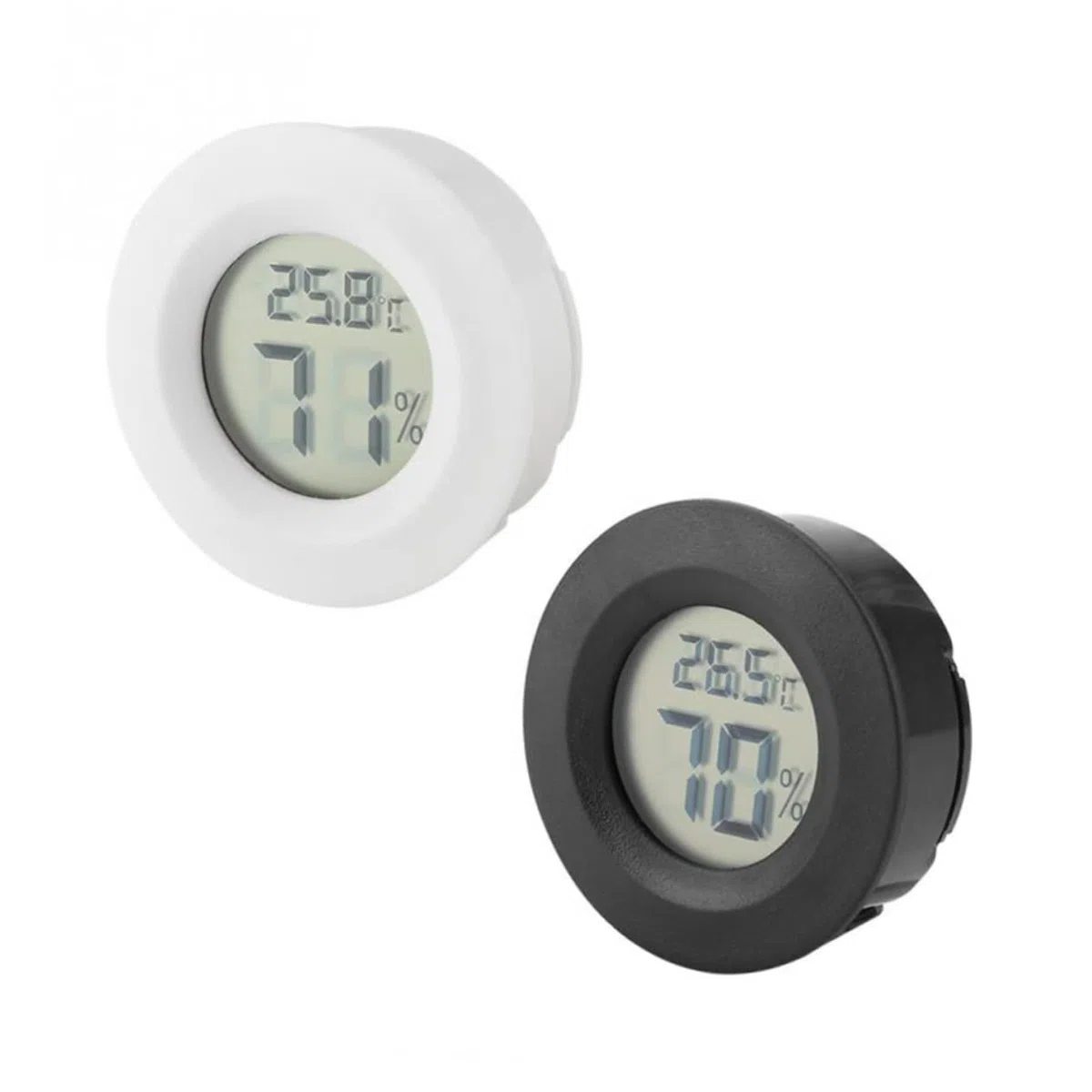 Kisangel 15piezas Higrómetro Digital Redondo De Acrílico Conjunto Para Reptiles y Mascotas Medidor De Temperatura y Humedad Para Uso Tienda De Mascotas y Hogar Negro