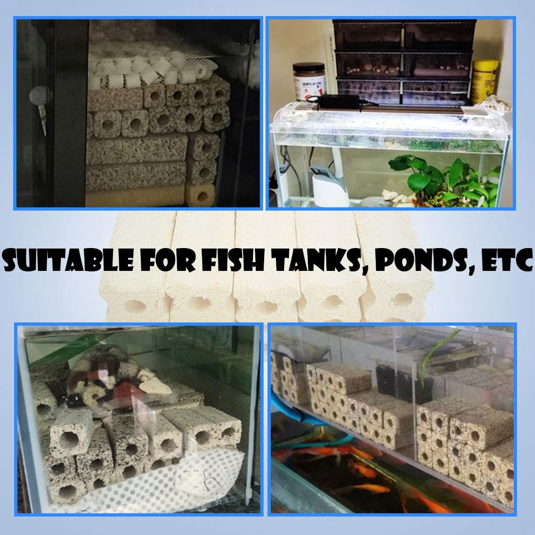 PINVNBY Filtro de acuario Medios Bacterias Bio Filtración Medios Cerámica Bio Filtración Medios de filtro de sumidero, Filtro de polvo de agua y estanques Koi (paquete de 20)