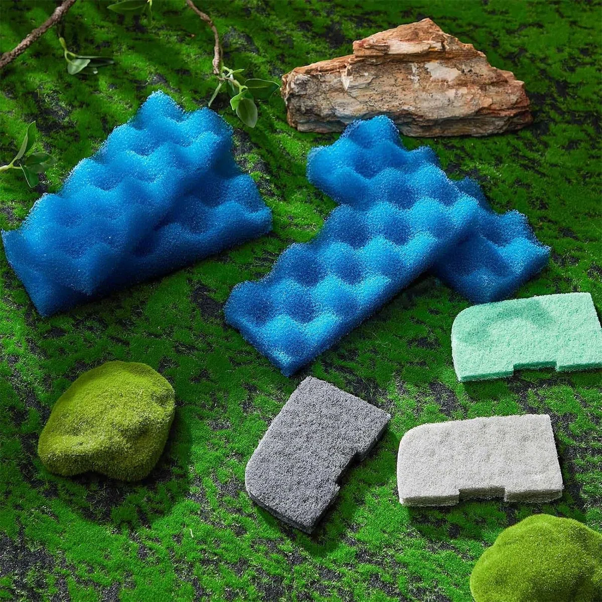 Juego de almohadillas de espuma para filtro de acuario compatible con sistemas de depósito 306 307, paquete de 40 piezas de esponja de repuesto para mantenimiento de acuarios, relleno de esponja