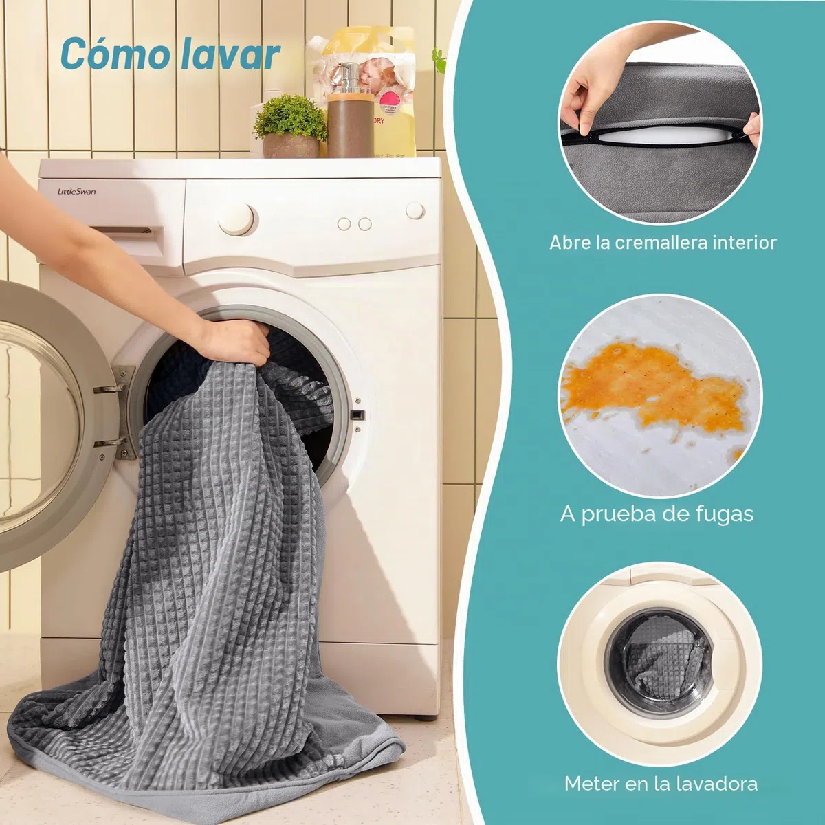 COZY KISS Sofá Perro Ortopédica Grande - Cama Perro Desenfundable y Lavable (Gris-U-Type, L(107 * 76 * 19CM))