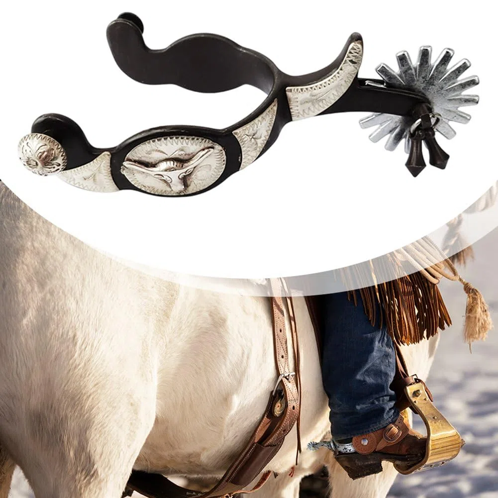 2 Espuelas Vaqueras Vintage con Engranaje Giratorio. Espuelas Resistentes para Caballos. Equipo De Equitación para Entrenamiento Ecuestre.