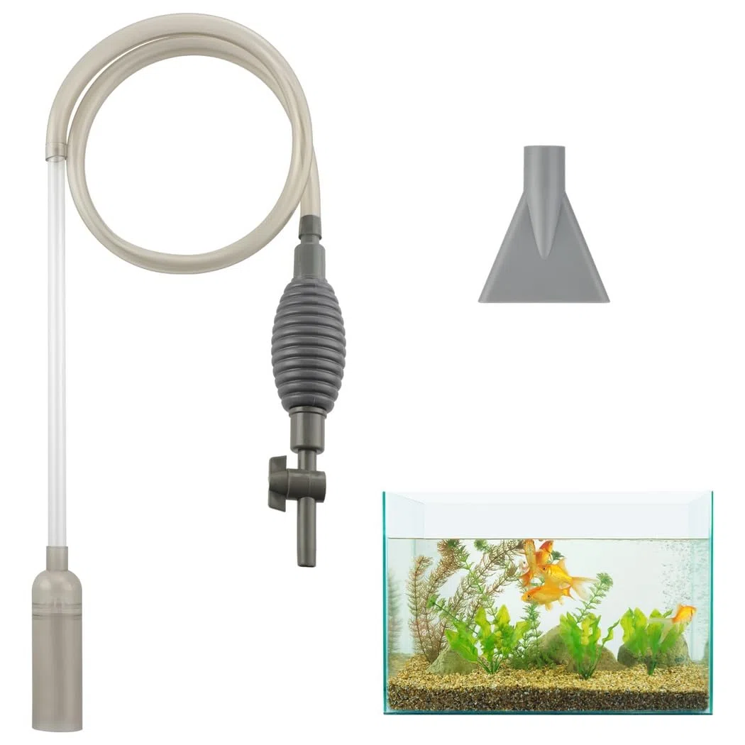 Generisch Acuario cambiador de agua, 3 en 1 para acuario, sifón con gran cojín de aire e interruptor de válvula, aspiradora para cambio de agua, grava, arena y limpieza de algas, 67 pulgadas