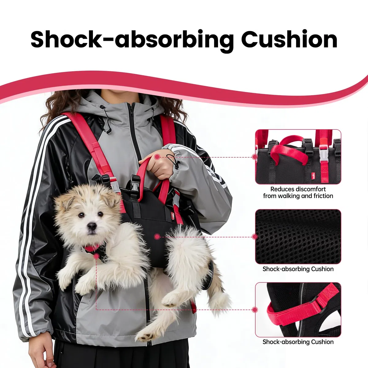Wakytu Correa de rescate de emergencia para perros, arnés de elevación ligero y plegable con asa, transporte seguro para perros pequeños y medianos, ideal para senderismo, esquí (8-16 libras)