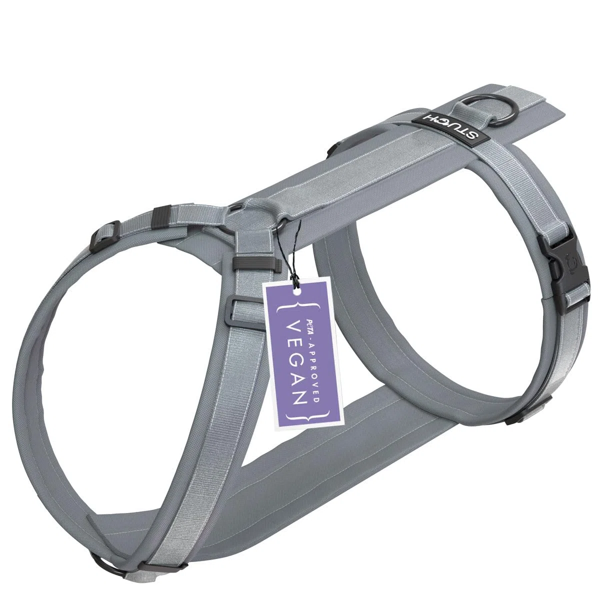 STUCH Arnés para perros – Arnés ajustable de nailon – acolchado – para perros pequeños, medianos y grandes (gris, XXS)