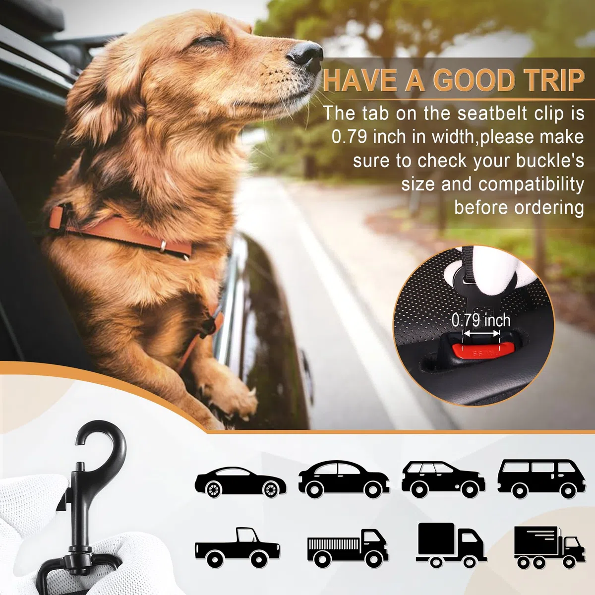 LivTee Cinturón de seguridad para perro, juego de 2 unidades, arnés retráctil ajustable y cómodo, cinturón de seguridad para perro, cinturones de seguridad elásticos de nailon para mascotas,