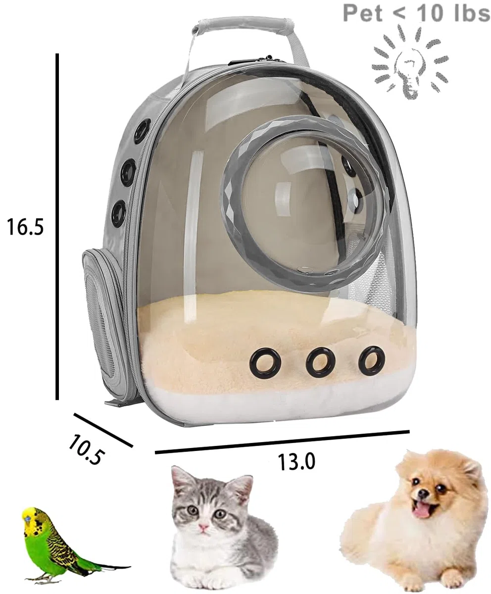 Mochila transportadora para gatos de burbujas, mochila transparente para cachorros y conejos, mochila para gatos con burbujas de cápsula espacial, aprobada por aerolíneas