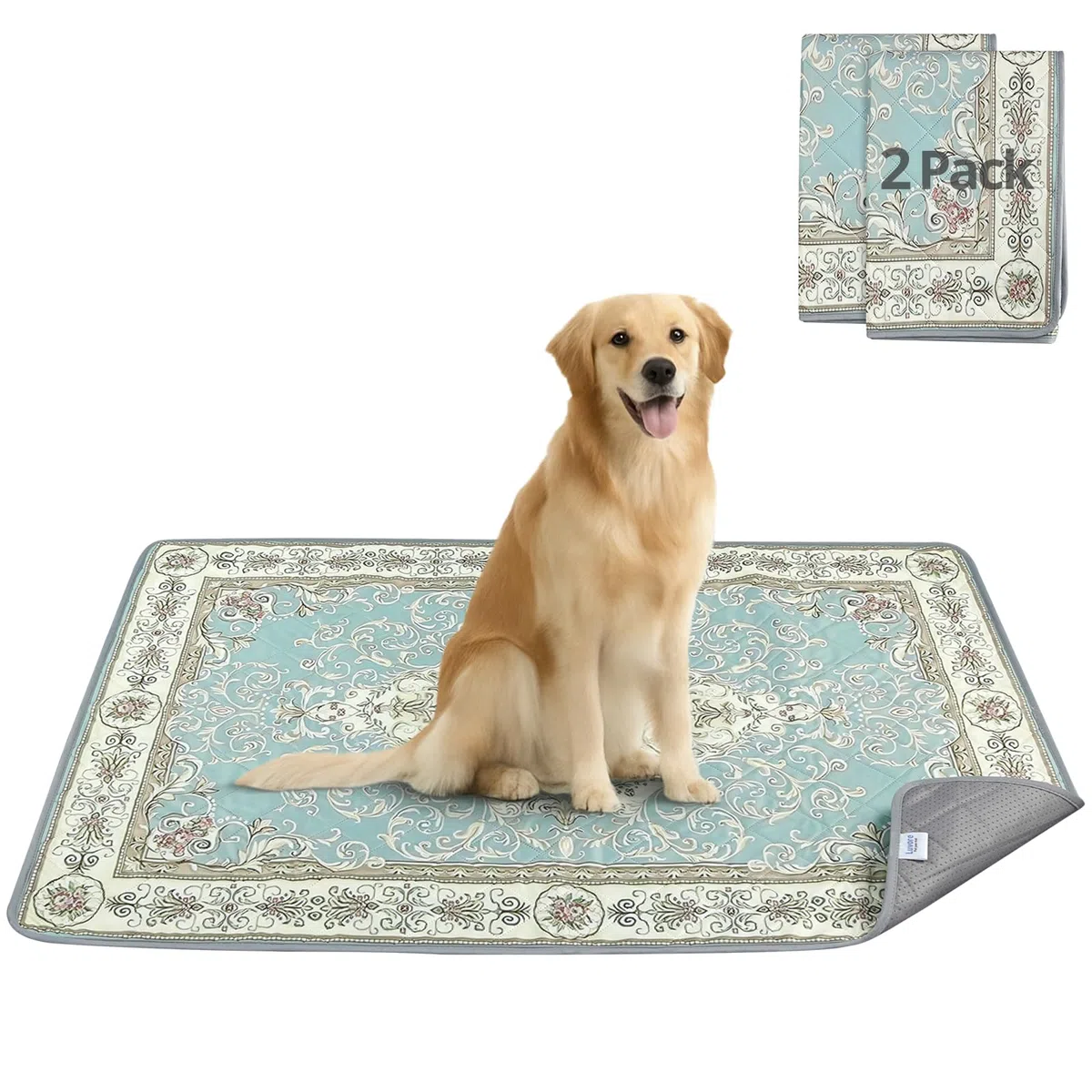 Almohadillas de Entrenamiento Reutilizables para Perros 2 Piezas, 92x122cm Lavables, Superabsorbentes, Antideslizantes, Impermeables, para Perros, Gatos, Conejos y Cobayas