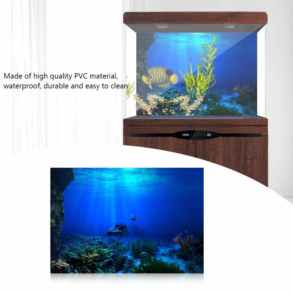 BTER Póster de PVC Duradero de Fondo Autoadhesivo para Acuario(122 * 61cm)