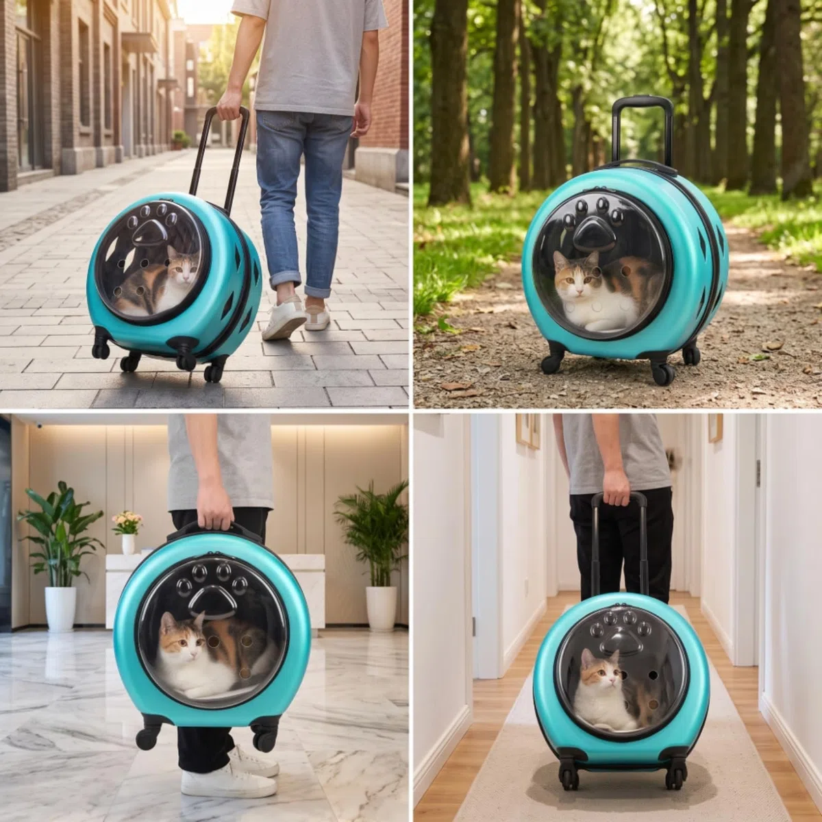 rockible Transportín con Ruedas Amplio Transportín con Asa Telescópica Reforzado para s Pequeños, Viajes, Amarillo