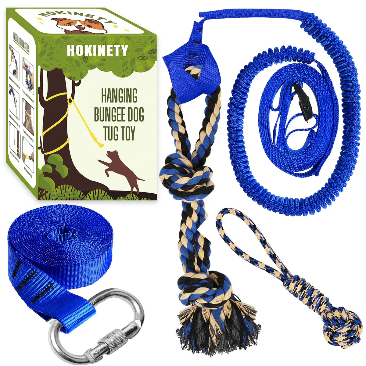 Juguete elástico Colgante para Perros: Cuerda interactiva para Perros pequeños a Grandes Pitbull para Hacer Ejercicio y Equipo de Entrenamiento, Juguete de Cuerda para Perros al Aire Libre