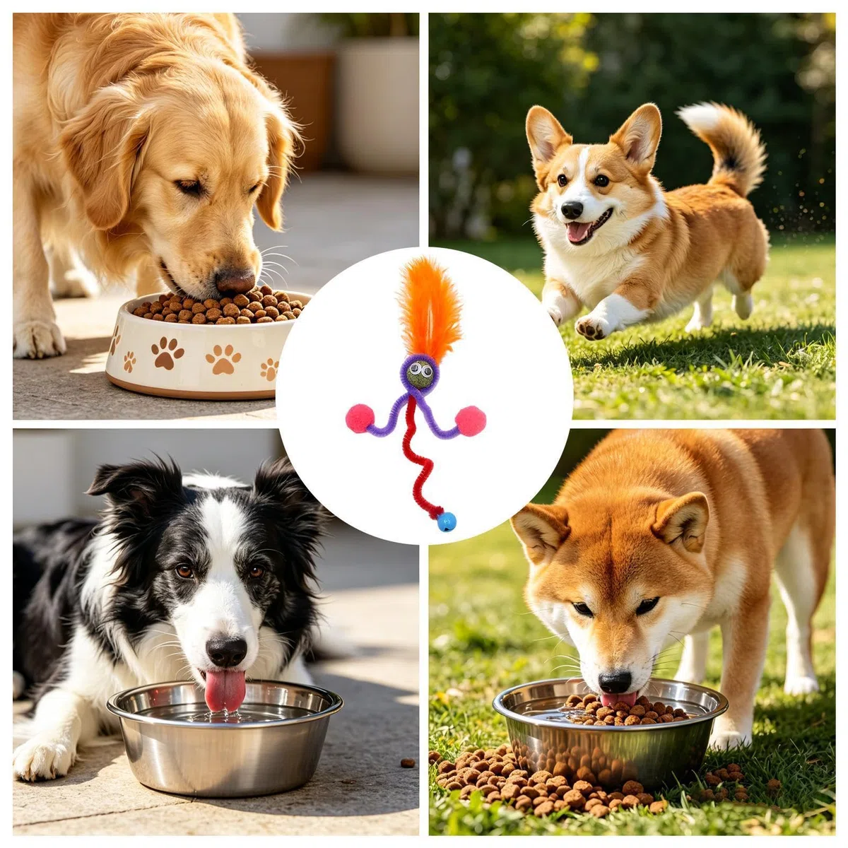 sobrealzado para perros grandes Base Antideslizante Comida Seca Y Húmeda | Soporte Para Perros Con Cuencos De Acero Inoxidable Cocina, Balcón, Jardín Y Patio, Agua, Caldo Óseo Y Yogur