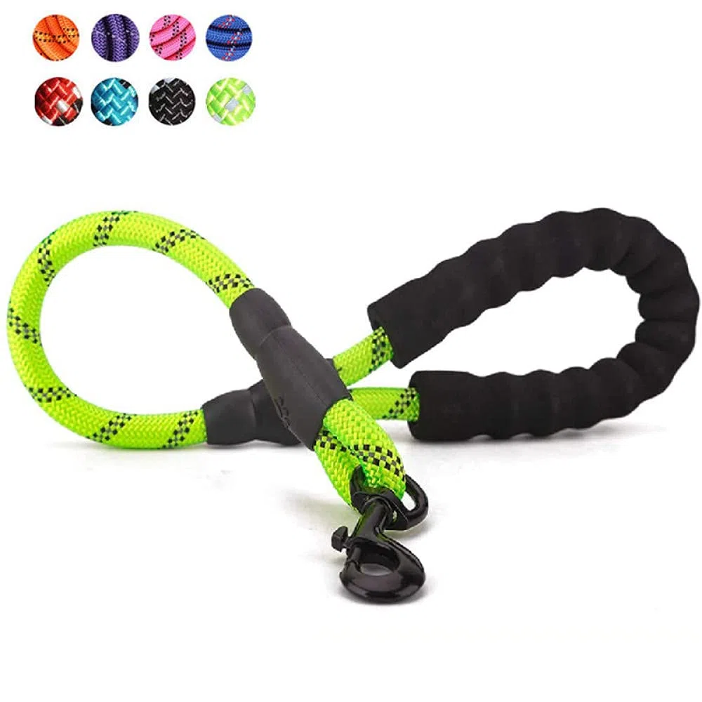Correa Corta for Perros Verde, Cuerda for, 2 pies, Resistente, for Escalada de montaña, Correas Entrenamiento Reflectantes