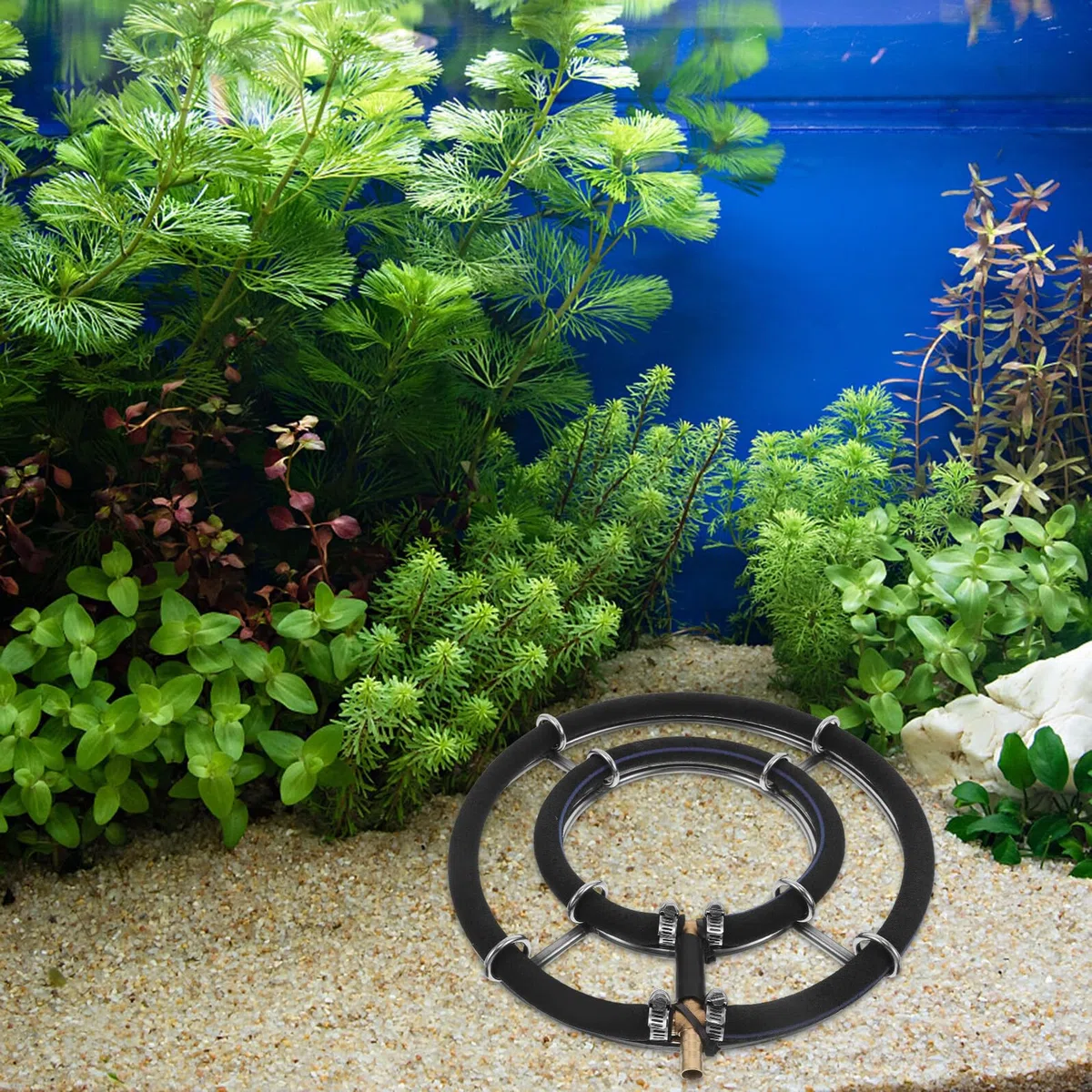 Yardwe Difusor de Burbujas Nano para Acuario Piedra de Aire Redonda de Acero Inoxidable Accesorio Oxigenante Silencioso para Estanques y Bombas Hidropónicas